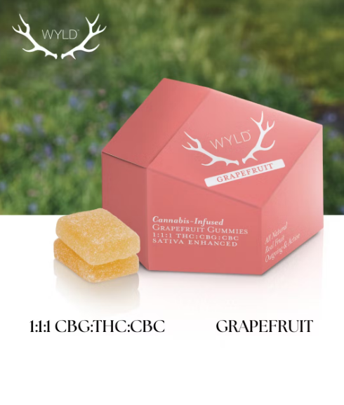 Wyld Grapefruit 1:1:1 THC:CBG:CBC - 100 mg - 10 Pack