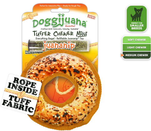 Tuffer Chewer Mini Everything Bagel Dog Toy