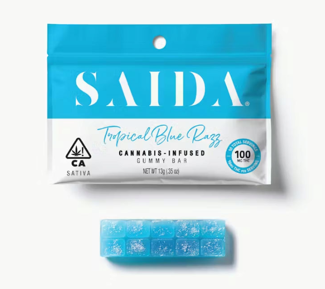 SAIDA  - EDIBLE - GUMMY BAR - SATIVA - TROPICAL BLUE RAZZ - 100MG