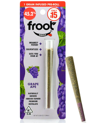 FROOT - INFUSED PREROLL - INDICA - GRAPE APE - 1G