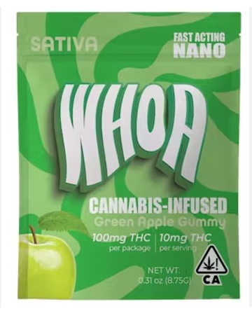 Whoa - WHOA - EDIBLE - SATIVA - GREEN APPLE - 100MG Main Image