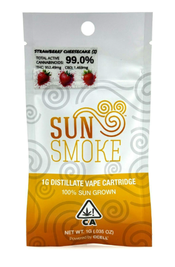 SUNSMOKE - CARTRIDGE - INDICA - STRAWBERRY CHEESECAKE - 1G