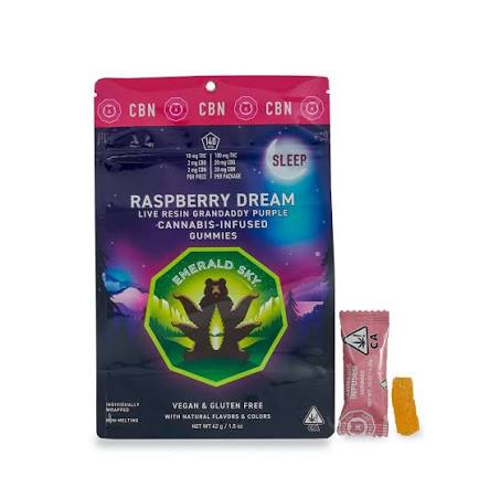 EMERALD SKY - EDIBLE - INDICA - RASPBERRY DREAM - 10:2:2 - 100MG