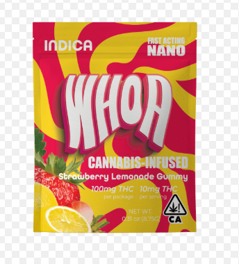 WHOA - EDIBLE - INDICA - STRAWBERRY LEMONADE - 100MG