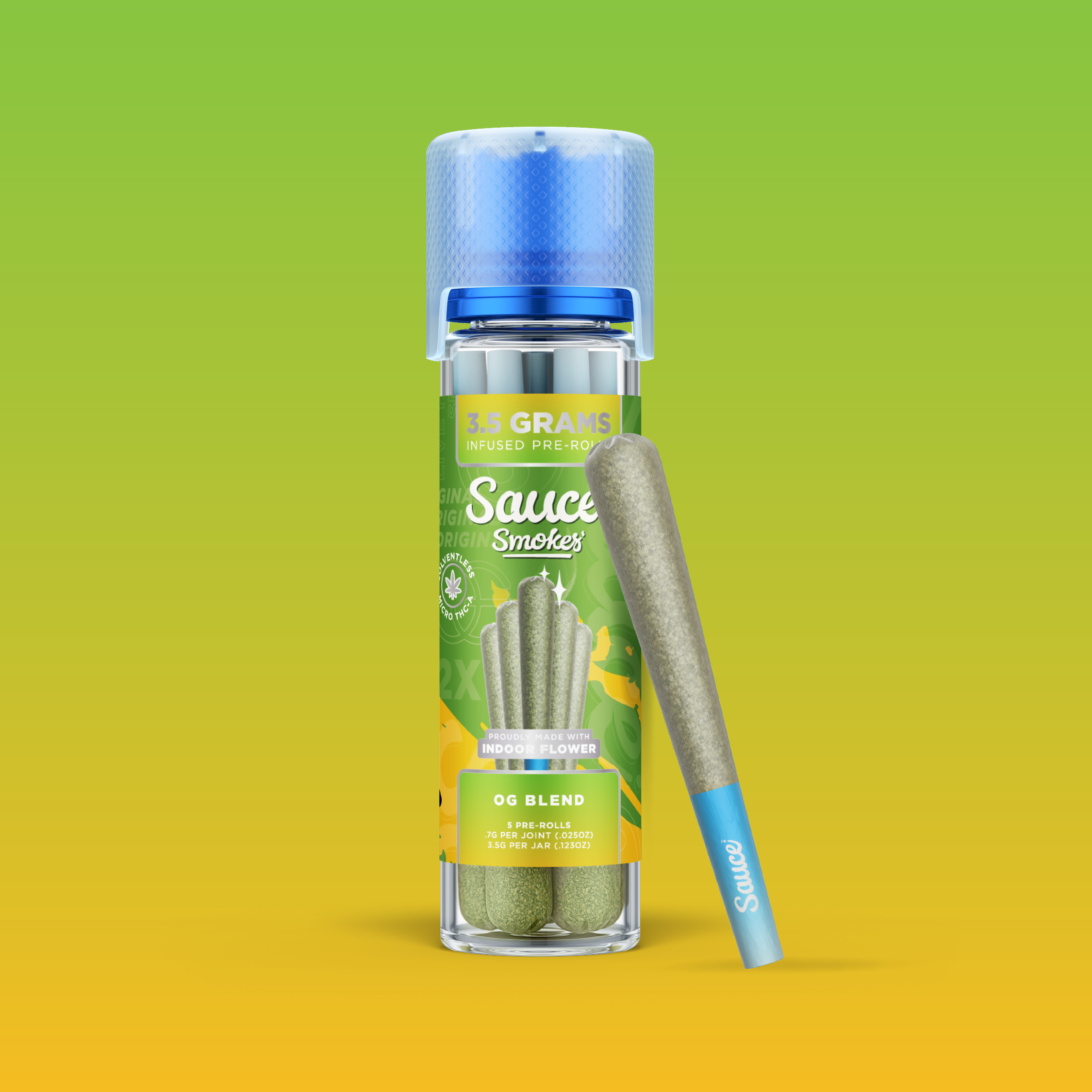 SAUCE SMOKES - INFUSED PREROLL PACK - HYBRID - CHRONIC CRUMBS BLEND - .7G(5PK) 