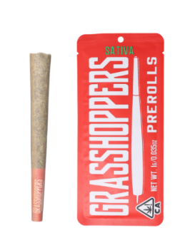 GRASSHOPPERS - INFUSED PREROLL - RED YELLOW GREEN - SATIVA - 1G 