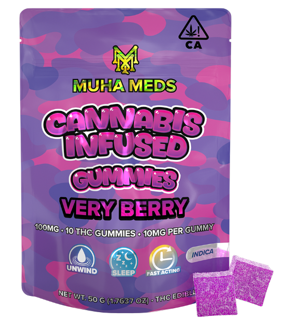 MUHA MEDS - GUMMY - INDICA - VERY BERRY - 100 mg