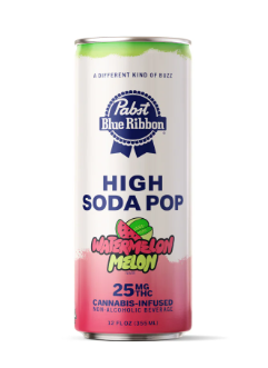 PABST BLUE RIBBON - BEVERAGE - SODA - WATERMELON MELON - 25MG - (4PK)