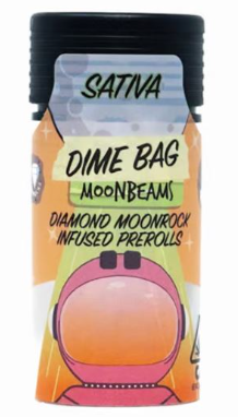 DIME BAG - INFUSED PREROLL PACK - MOONBEAMS - SATIVA - GREEN CRACK - .5G - (5PK)