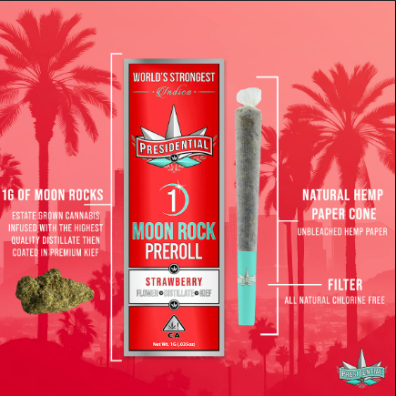 PRESIDENTIAL - INFUSED PREROLL - INDICA - STRAWBERRY - 1G