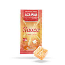 SAUCE - EDIBLE - BURSTS - LIVE RESIN - SATIVA - WHITE PEACH - 100MG - (2PK)