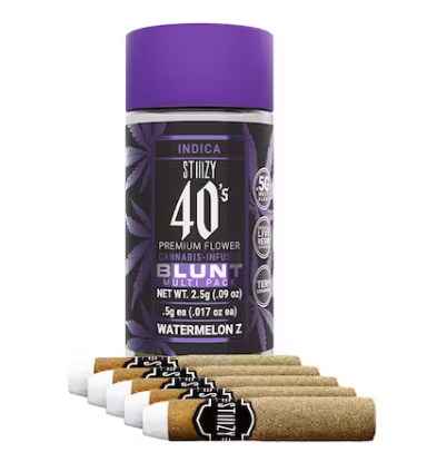 Stiiizy - STIIIZY 40'S - INFUSED BLUNT PACK - INDICA - WATERMELON Z - .5G - (5PK) Main Image