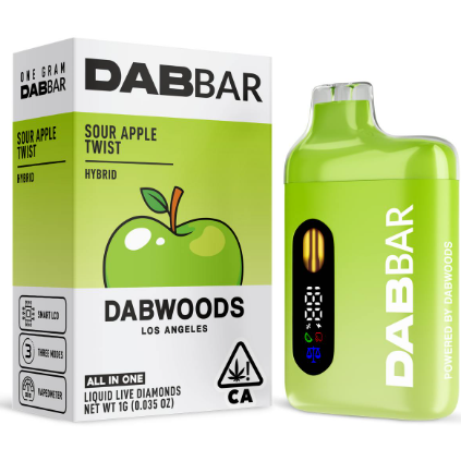 DABWOODS - AIO - LIQUID DIAMONDS - HYBRID - SOUR APPLE TWIST - 1G