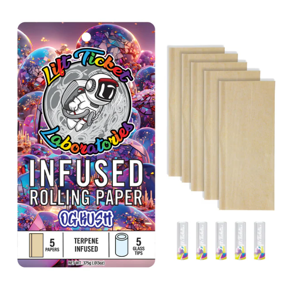 LIFT TICKET - TERP INFUSED PAPERS - OG KUSH W/ GLASS TIP - 5PK