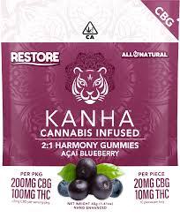 KANHA - EDIBLE - GUMMY - CBG:THC - 2:1 - ACAI BLUEBERRY - 200MG/100MG