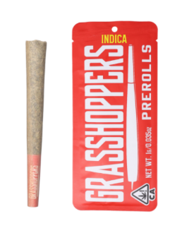 GRASSHOPPERS - INFUSED PREROLL- RED YELLOW - INDICA - 1G