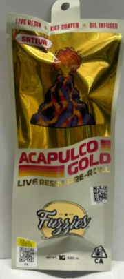 FUZZIES - INFUSED PREROLL - LIVE RESIN - SATIVA - ACAPULCO GOLD - 1G