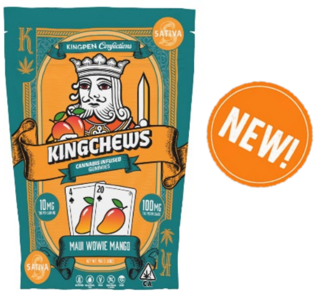KINGCHEW - EDIBLE - SATIVA - MAUI WOWIE MANGO - 100MG - 10PK