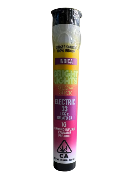 BRIGHT LIGHTS - INFUSED - PREROLL - INDICA - ELECTRIC 33 - 1G