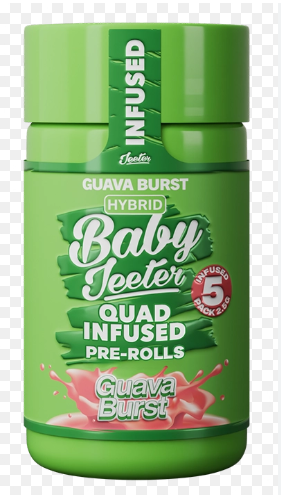 BABY JEETER - INFUSED PREROLL PACK - HYBRID - GUAVA BURST - .5G - (5PK)