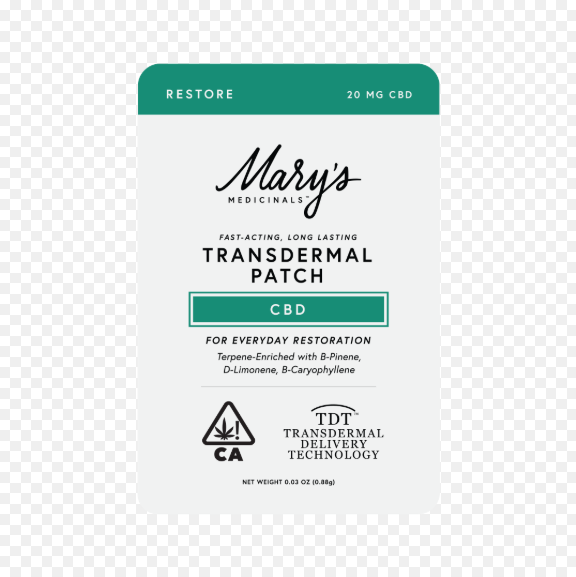 MARY'S MEDICINALS - TOPICALS - PATCH - RESTORE - CBD - 20MG
