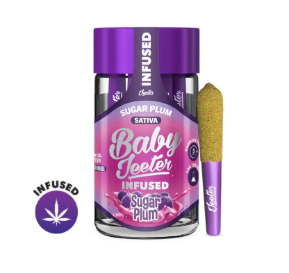 BABY JEETER - INFUSED PRE ROLL - SATIVA - SUGAR PLUM - .5G - (5PK)