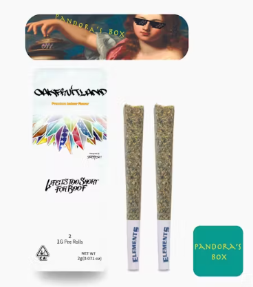 OAKFRUITLAND - PREROLL - INDICA - PANDORA'S BOX - 1G - (2PK)