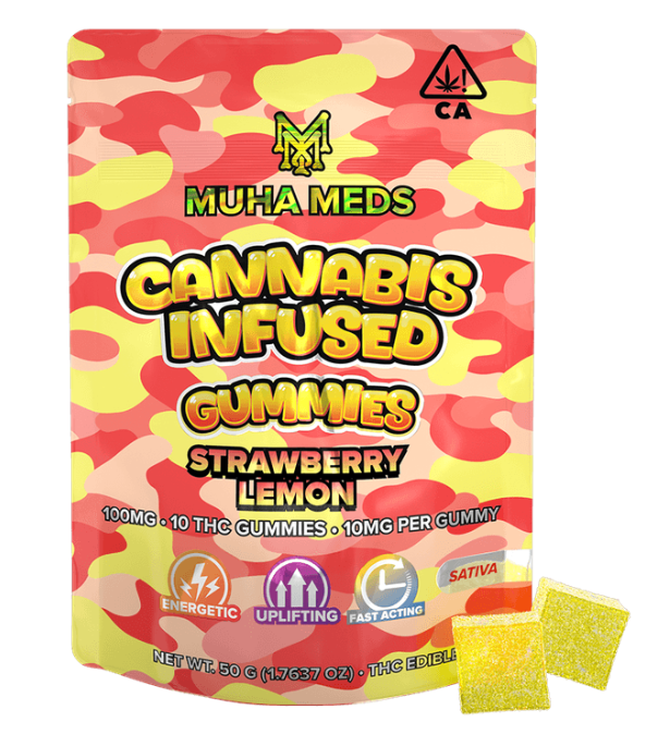 MUHA MEDS - GUMMY - SATIVA - STRAWBERRY LEMON - 100 mg