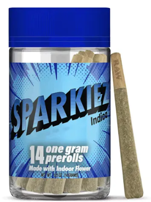 SPARKIEZ - PREROLL PACK - INDICA - BUBBA KUSH - 1G - (14PK)