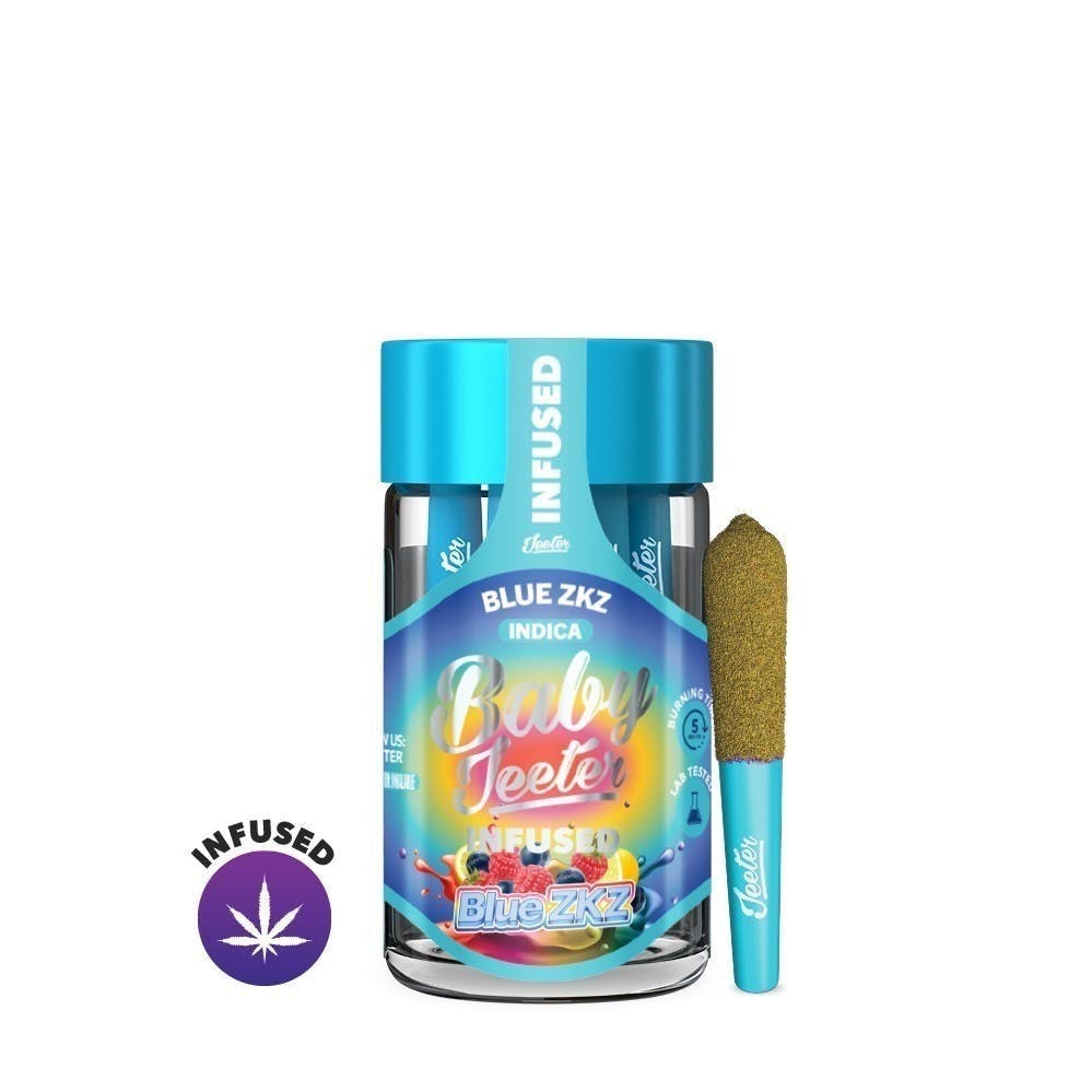 BABY JEETER - INFUSED PREROLL PACK - INDICA - BLUE ZKZ - .5G - (5PK)