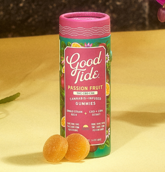 GOOD TIDE - EDIBLE - GUMMY - SOLVENTLESS - INDICA - PASSION FRUIT - 1:1:1 THC:CBD:CBN - 100MG