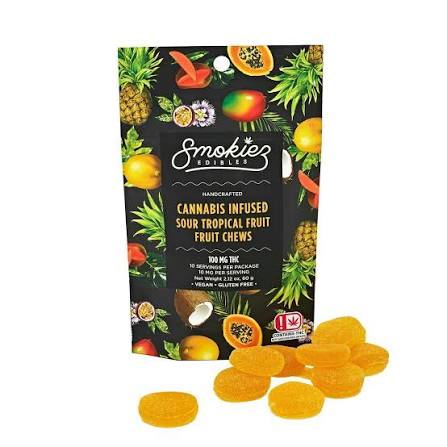 Smokiez - SMOKIEZ - EDIBLE - FRUIT CHEWS - HYBRID - SOUR TROPICAL FRUIT - 100MG Main Image