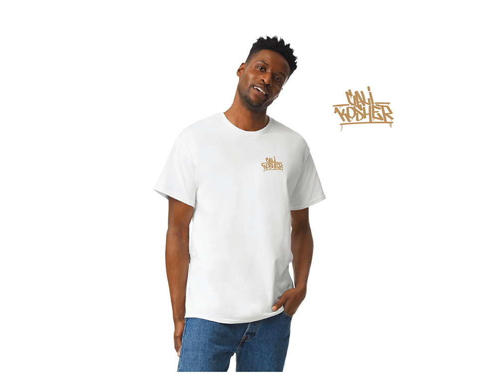 CALI KOSHER - TSHIRT - WHITE W/ EMBROIDERED LOGO - M