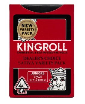 KINGROLL JR - INFUSED PREROLL PACK - VARIETY PACK - SATIVA - MIX #6 - 0.75G (4PK)