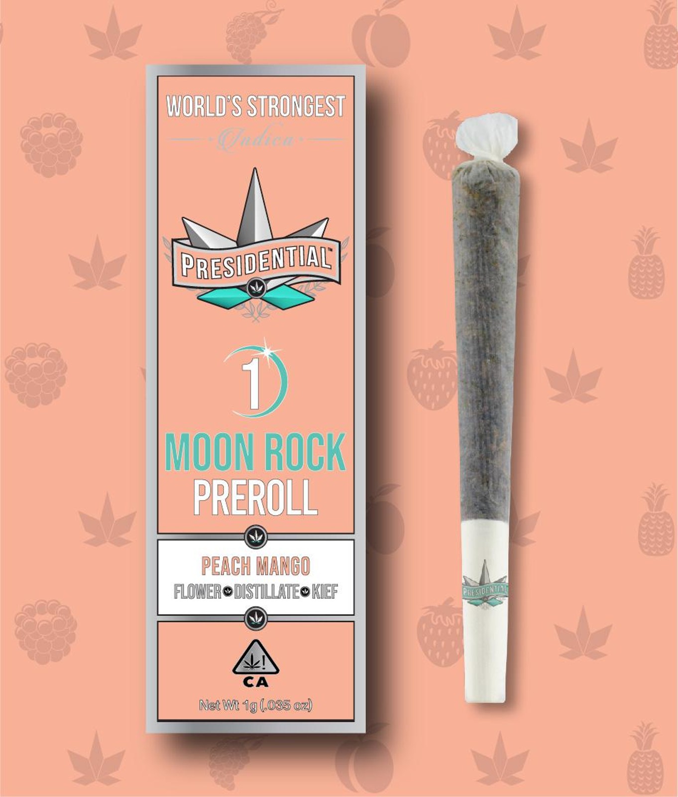PRESIDENTIAL - INFUSED PREROLL - INDICA - PEACH MANGO - 1G