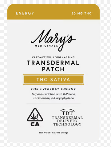 MARY'S MEDICINAL - TRANSDERMAL PATCH - SATIVA - ENERGY - 0.88G