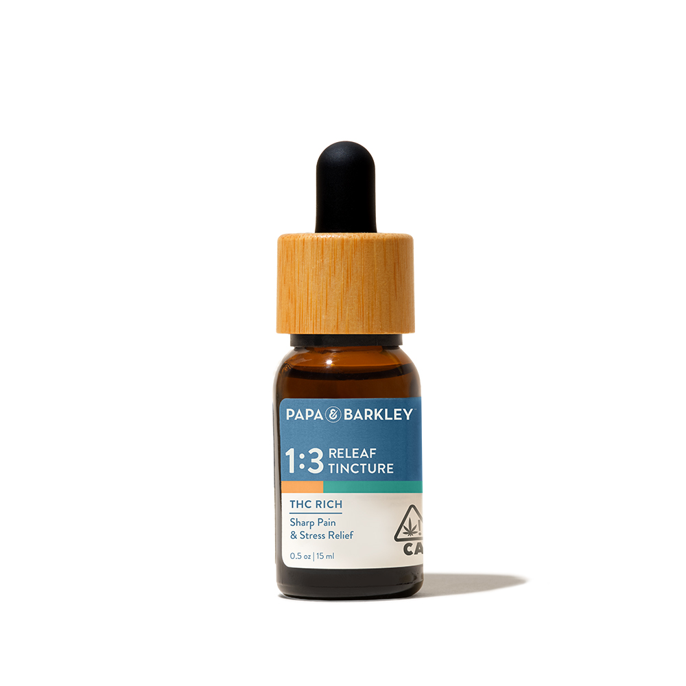 PAPA & BARKLEY - RELEAF TINCTURE - 1:3 THC RICH - CBD:THC - 15ML