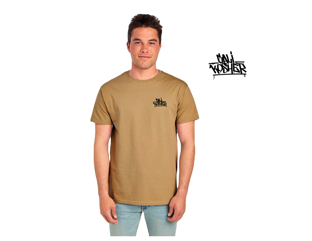 CALI KOSHER - TSHIRT - TAN W/ EMBROIDERED LOGO - 2XL
