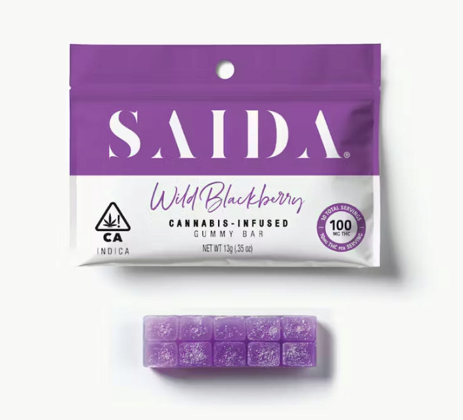 SAIDA  - EDIBLE - GUMMY BAR - INDICA - WILD BLACKBERRY - 100MG