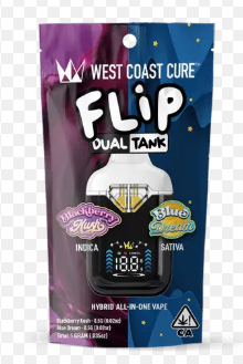WEST COAST CURE - SAMPLE - AIO - FLIP DUAL TANK - INDICA SATIVA - BLACKBERRY KUSH/BLUE DREAM - 1G