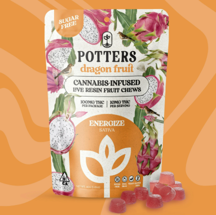 POTTERS - FRUIT CHEW - SUGAR FREE - SATIVA - DRAGON FRUIT - 100MG