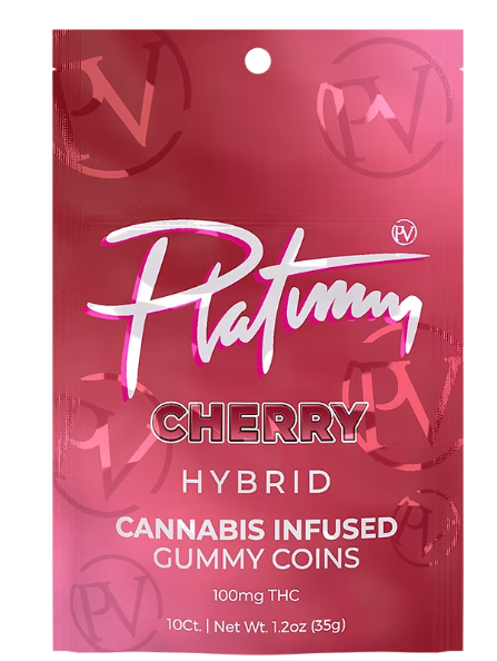 PLATINUM VAPE - GUMMY COINS - HYBRID - CHERRY - 100 mg