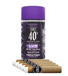 Stiiizy - STIIIZY 40'S - INFUSED BLUNT PACK - INDICA - PURPLE PUNCH - .5G - (5PK) Main Image