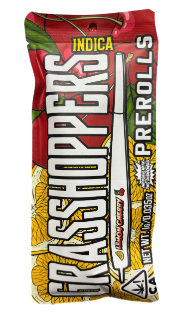 GRASSHOPPERS - INFUSED PREROLL - INDICA - LEMON CHERRY - 1G