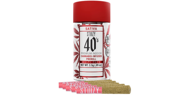 STIIIZY 40'S - INFUSED PREROLL PACK - SATIVA - STRAWBERRY COUGH - .5G - (5PK)