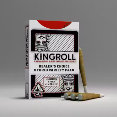 KINGROLL JR - INFUSED PREROLL PACK - HYBRID - VARIETY PACK MIX #6 - .75G - (4PK)