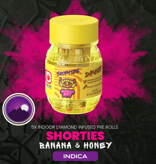 Bodega boyz - BODEGA BOYZ - INFUSED PREROLL PACK - INDICA - BANANA & HONEY - .7G - (5PK) Main Image