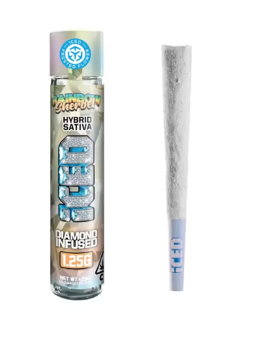 ICED - INFUSED PREROLL - SATIVA HYBRID - RAINBOW SHERBET - 1.25G