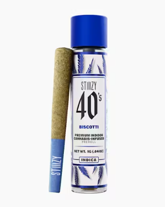 Stiiizy - STIIIZY 40'S - INFUSED PREROLL - INDICA - BISCOTTI - 1G Main Image