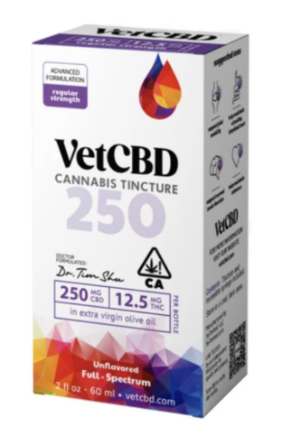 VET CBD - TINCTURE - REGULAR STRENGTH - 250MG CBD - 12.5MG THC - 2OZ